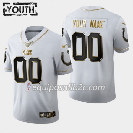 Camiseta Niño NFL Indianapolis Colts Personalizar Nike Blanco Golden Edition 100th Camiseta Niño NFL Indianapolis Colts Personalizar Nike Blanco Golden Edition 100th